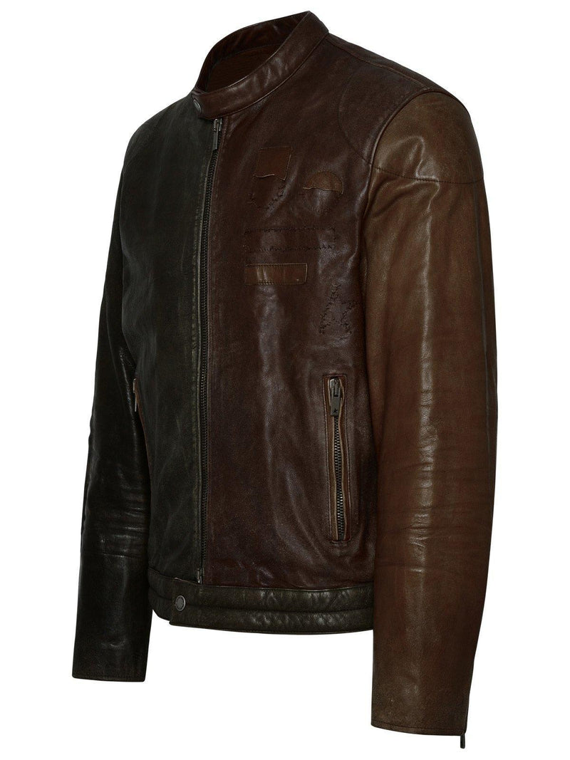 Golden Goose Zipped Leather Jacket - Men - Piano Luigi