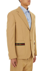 Gucci Beige Polyester Blazer - Men - Piano Luigi