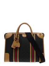 Gucci Black And Brown Handbag With Web And Gg Motif In Canvas And Leather Man - Men - Piano Luigi