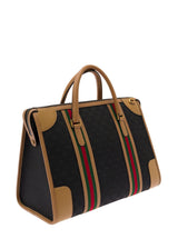 Gucci Black And Brown Handbag With Web And Gg Motif In Canvas And Leather Man - Men - Piano Luigi