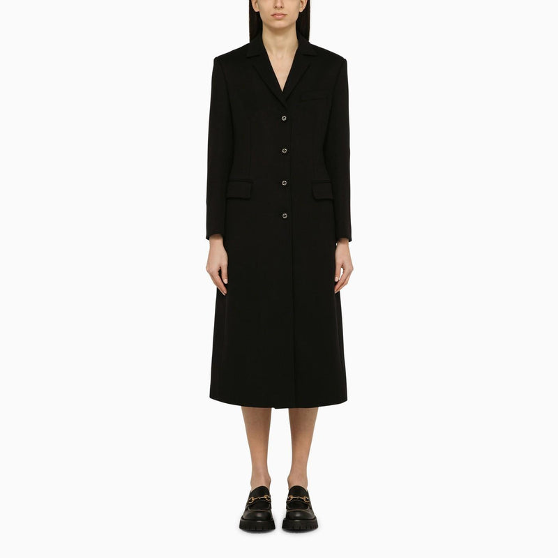 Gucci Black Single-breasted Wool Coat - Women - Piano Luigi