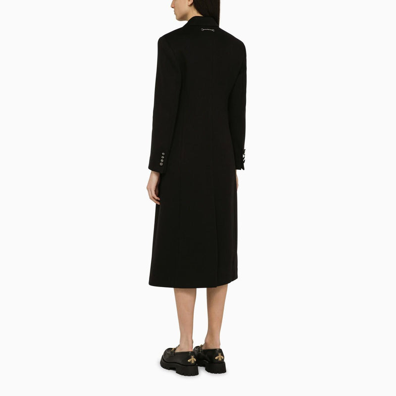 Gucci Black Single-breasted Wool Coat - Women - Piano Luigi