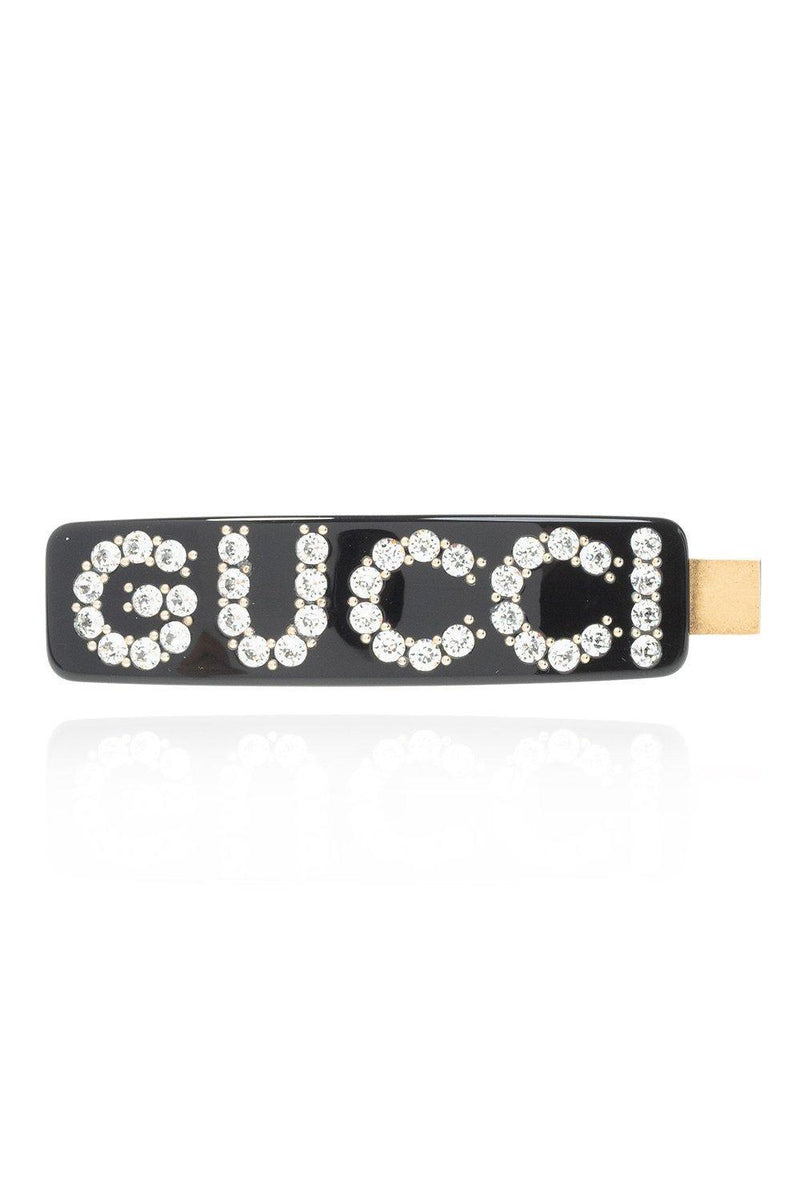 Gucci Embellished Logo Hair Clip - Women - Piano Luigi