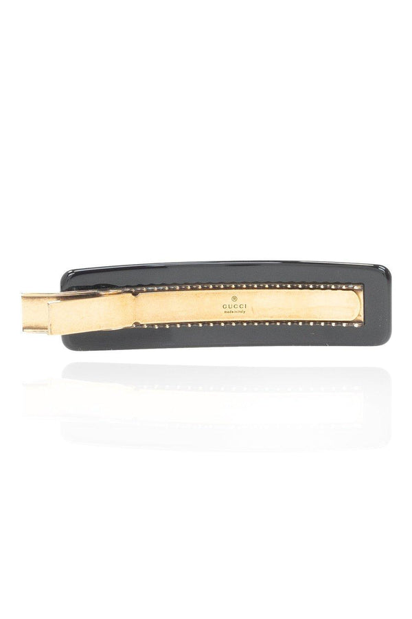 Gucci Embellished Logo Hair Clip - Women - Piano Luigi