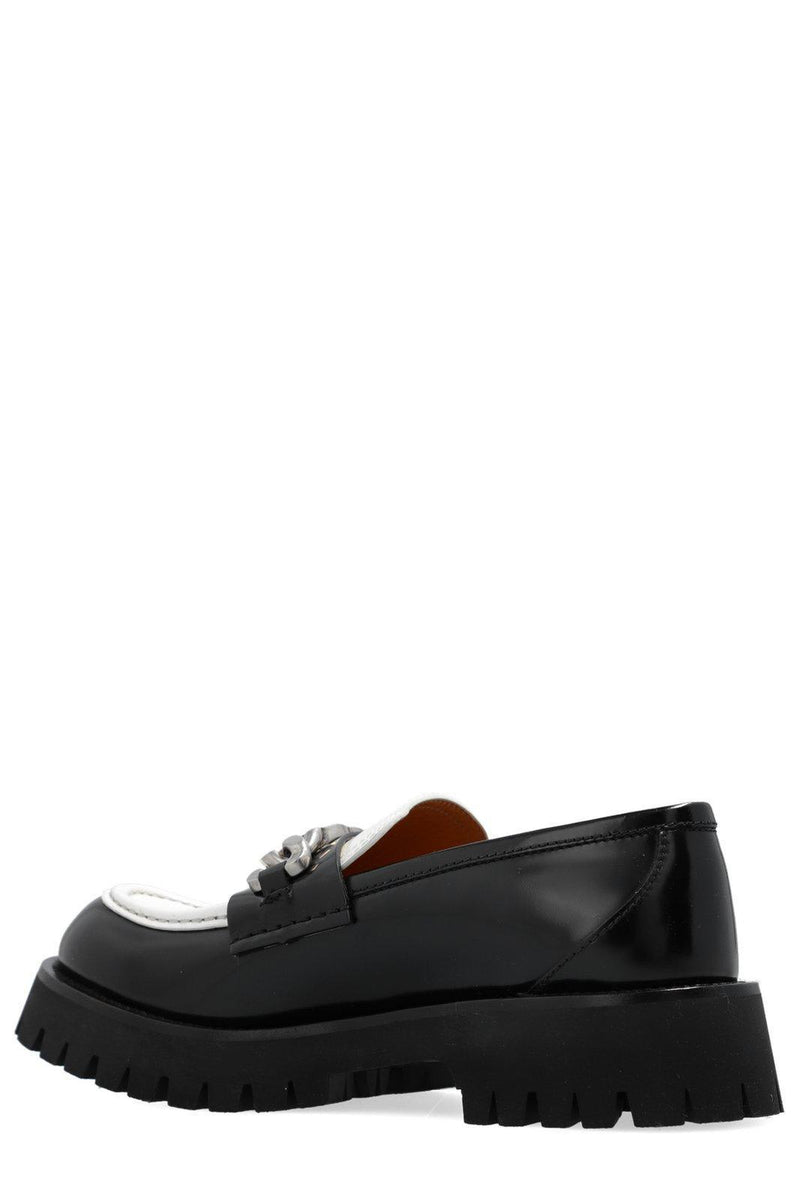 Gucci Gg Plaque Contrasting Loafers - Women - Piano Luigi