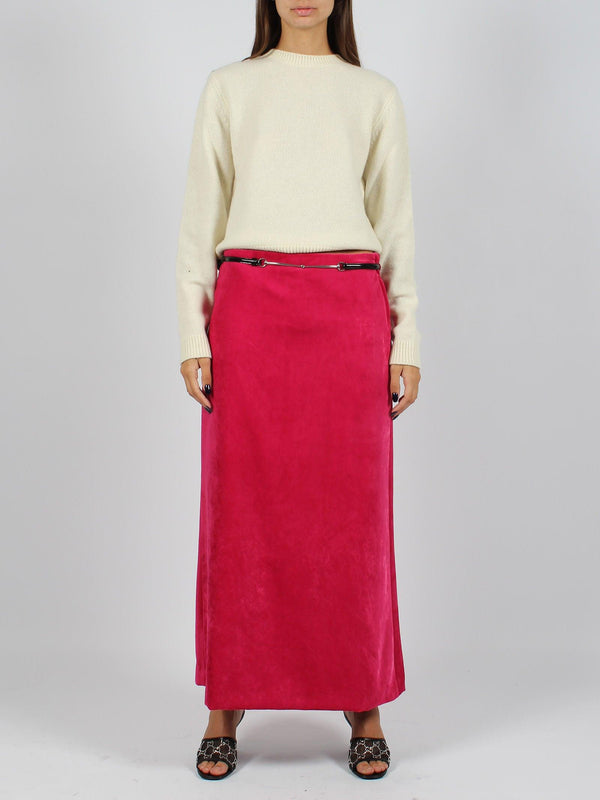 Gucci Horsebit Belt Velvet Skirt - Women - Piano Luigi