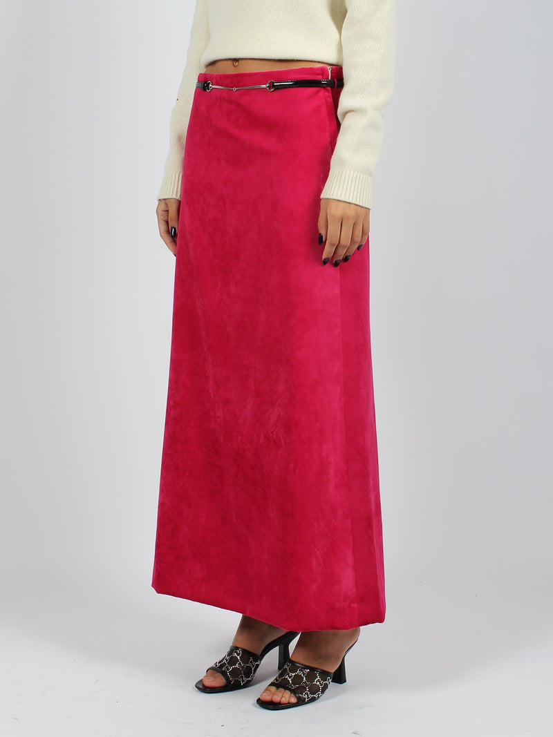 Gucci Horsebit Belt Velvet Skirt - Women - Piano Luigi