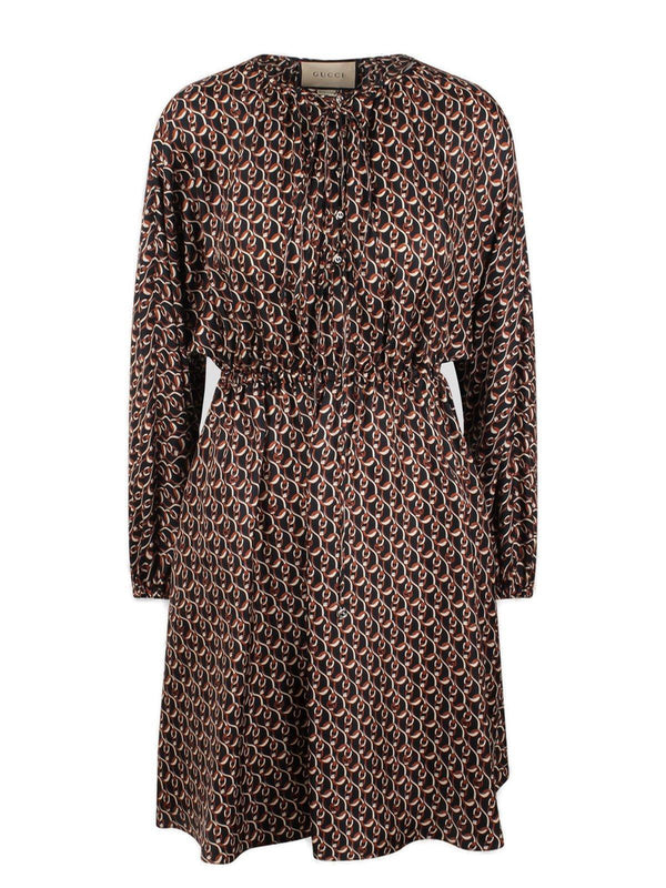 Gucci Interlocking G Chain Printed Dress - Women - Piano Luigi