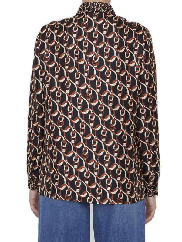 Gucci Interlocking G Chain Printed Shirt - Women - Piano Luigi