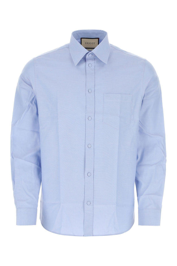 Gucci Light-blue Poplin Shirt - Men - Piano Luigi