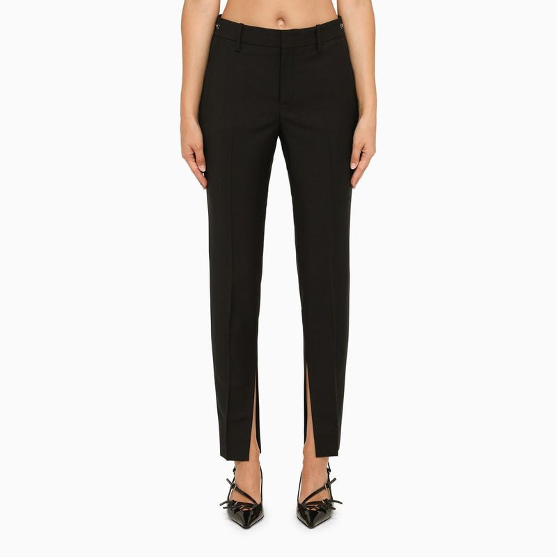 Gucci Regular Black Mohair Trousers - Women - Piano Luigi