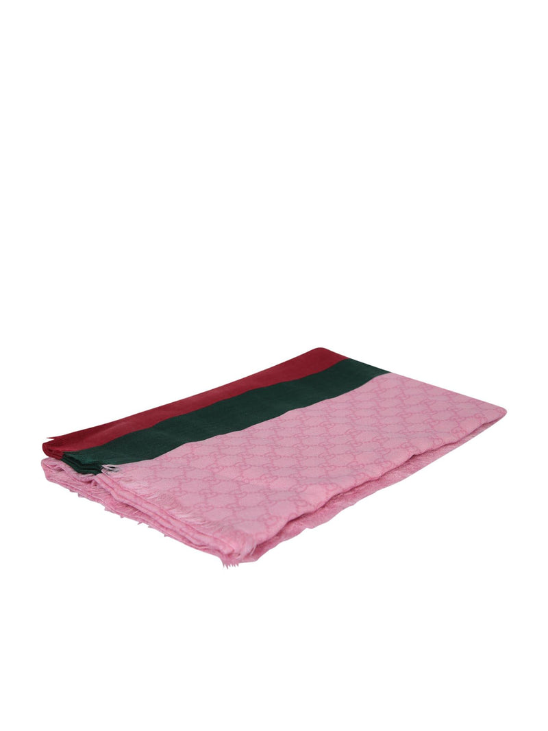 Gucci Web Details Pink Wool Scarf - Men - Piano Luigi