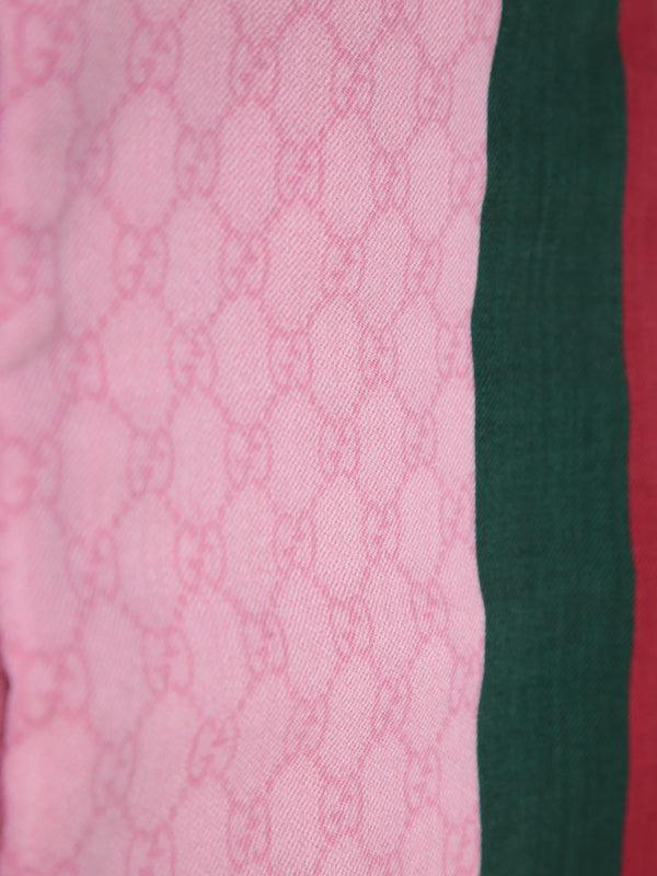 Gucci Web Details Pink Wool Scarf - Men - Piano Luigi