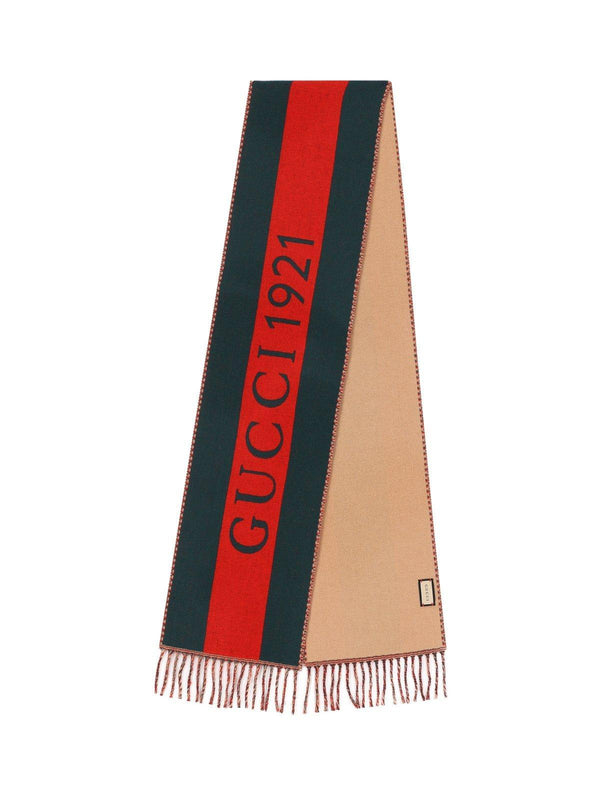 Gucci Web Jacquard Fringed Edge Scarf - Men - Piano Luigi