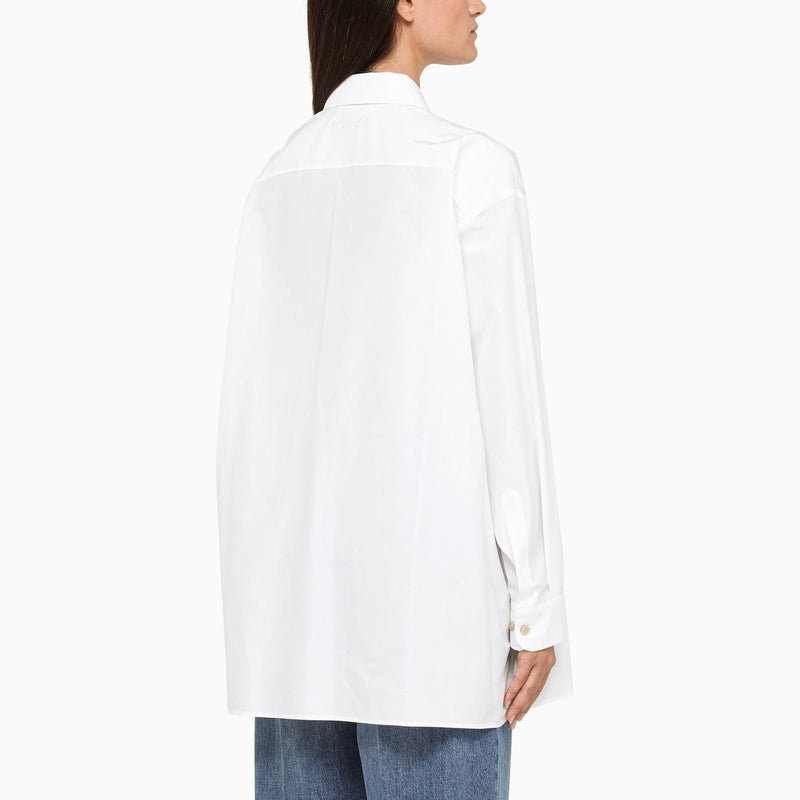 Gucci White Poplin Oversize Shirt - Women - Piano Luigi