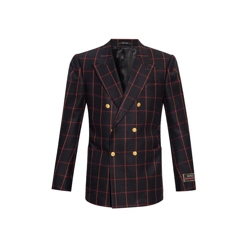 Gucci Wool Checked Blazer - Men - Piano Luigi