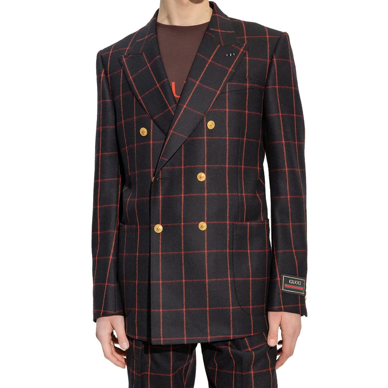 Gucci Wool Checked Blazer - Men - Piano Luigi