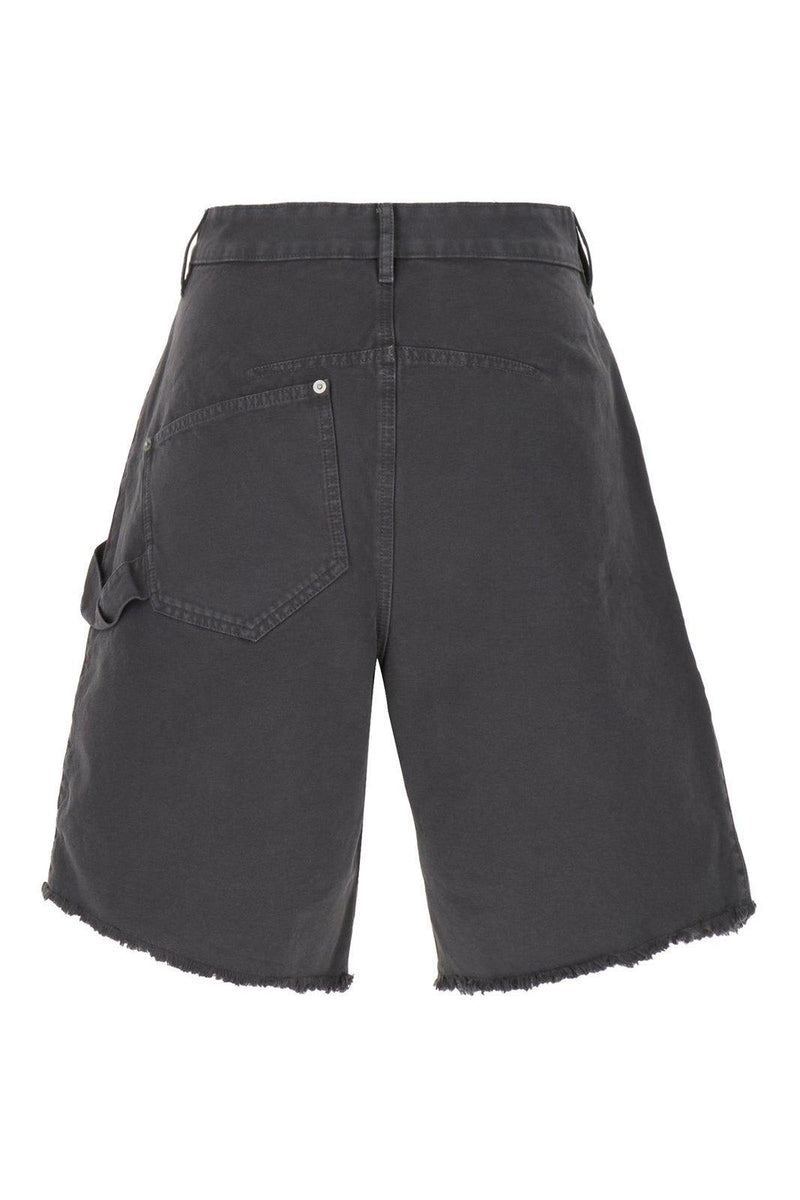 J.W. Anderson Asymmetric-waist Fringed-edge Bermuda Shorts - Men - Piano Luigi