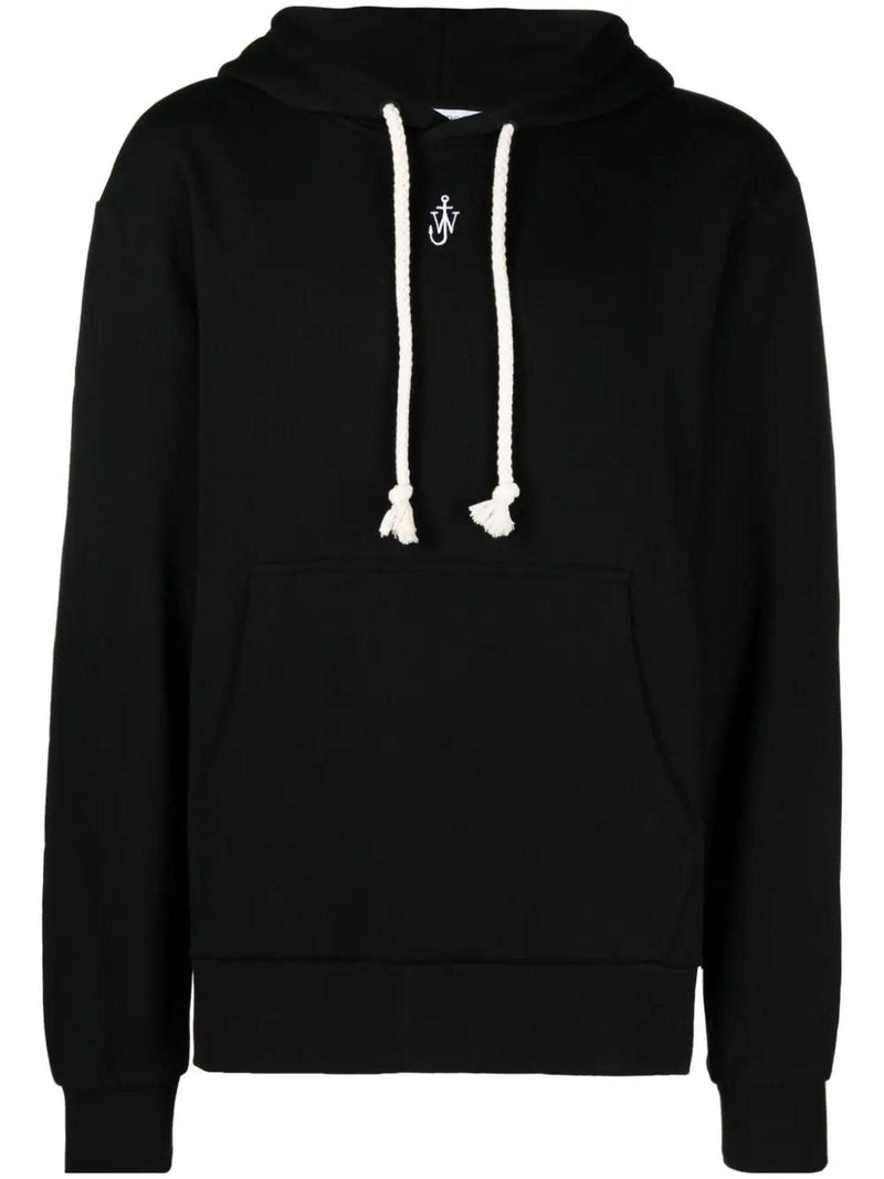 J.W. Anderson Black Cotton-silk Blend Hoodie - Men - Piano Luigi