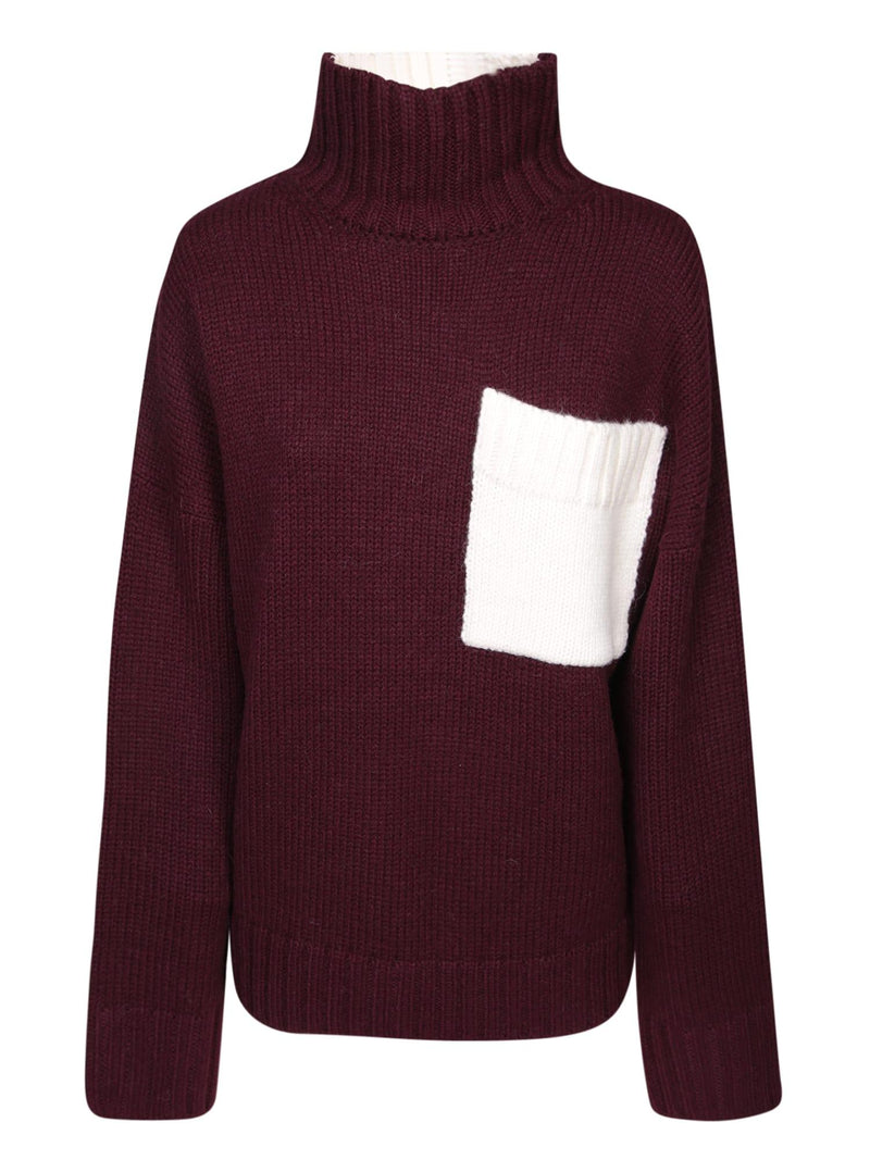 J.W. Anderson Chest Patch Pocket Bordeaux Pullover - Women - Piano Luigi