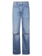 J.W. Anderson Cut Out Knee Bootcut Jeans - Women - Piano Luigi