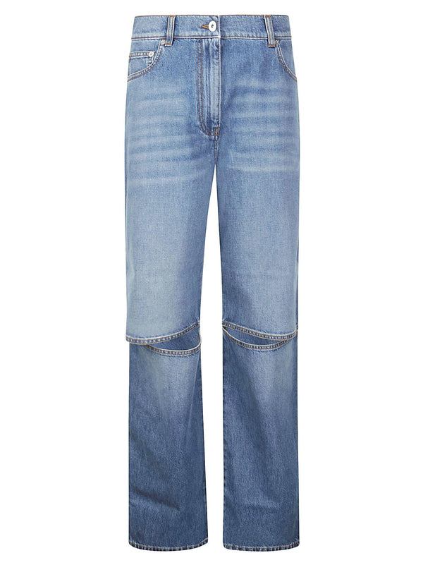 Cut-out-knee Denim Bootcut Jeans