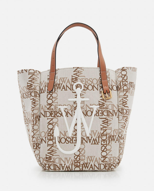 J.W. Anderson Double Logo Print Canvas Tote Bag - Unisex - Piano Luigi