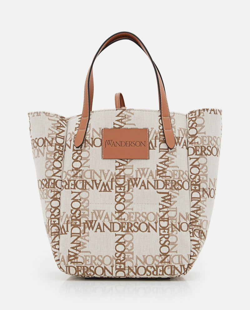 J.W. Anderson Double Logo Print Canvas Tote Bag - Unisex - Piano Luigi