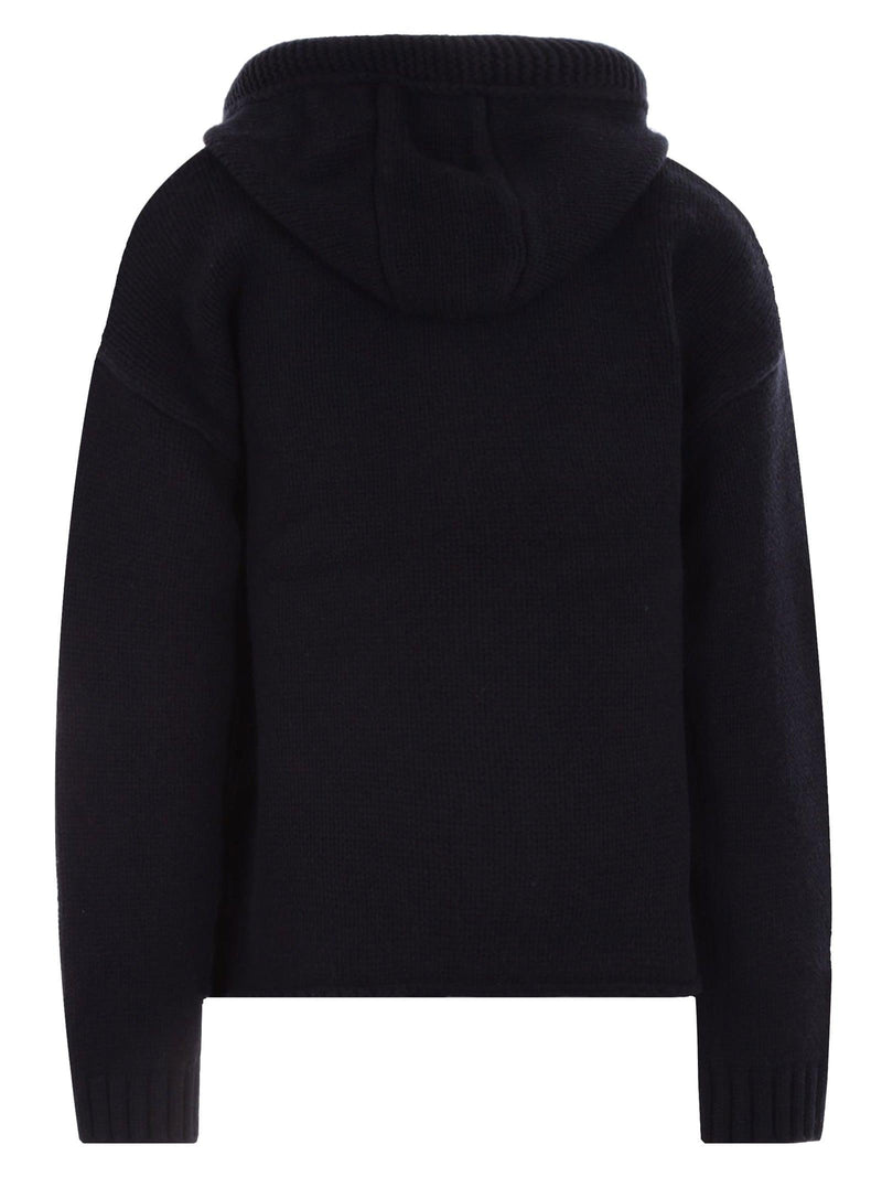 J.W. Anderson Navy Wool Hoodie - Men - Piano Luigi