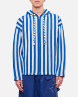 J.W. Anderson Striped Zipped Anchor Hoodie - Men - Piano Luigi