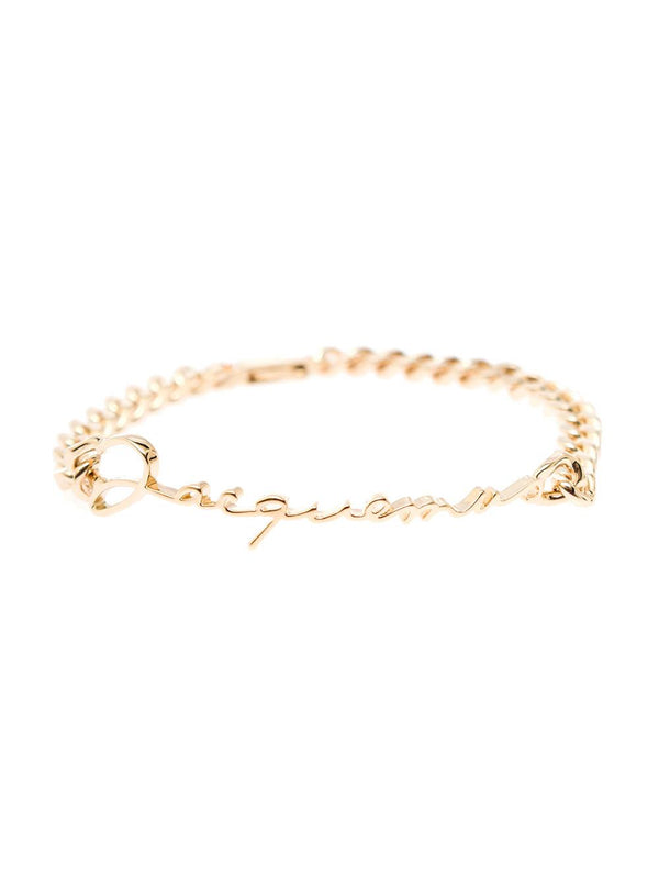 Jacquemus Gold-tone La Gourmette Logo Chain Link Bracelet In Brass Woman - Women - Piano Luigi