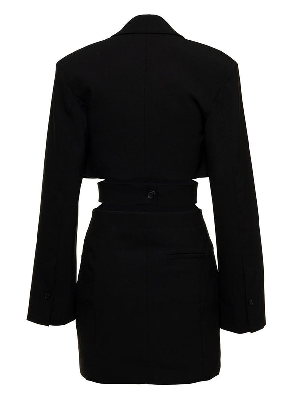 Jacquemus le Robe Bari Black Blazer Mini Dress With Cut-out Detail In Wool Woman - Women - Piano Luigi