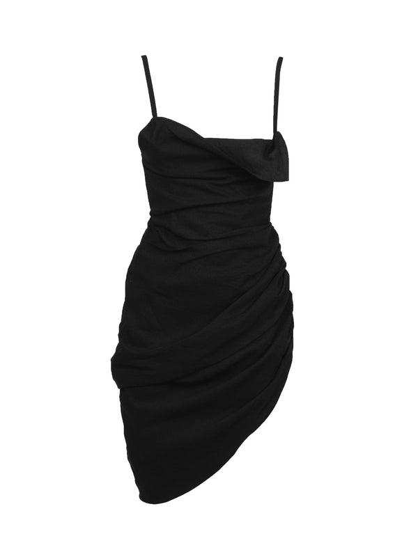 Jacquemus Saudade Asymmetric Draped Mini Dress - Women - Piano Luigi