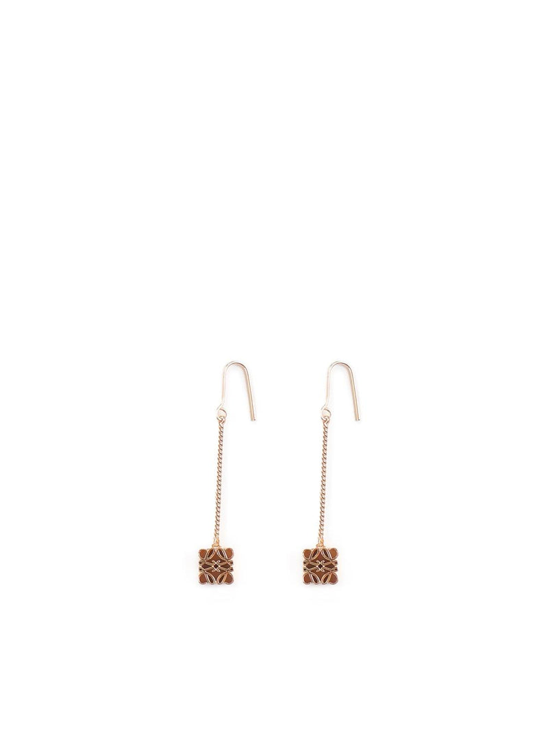 Loewe Anagram Drop Earrings In Sterling Silver - Women - Piano Luigi