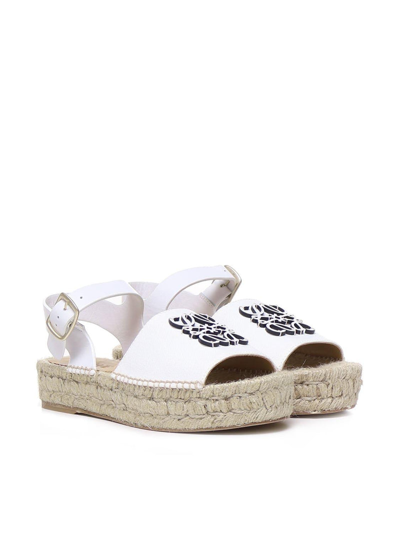 Loewe Anagram Espadrilles In Canvas And Calfskin - Women - Piano Luigi