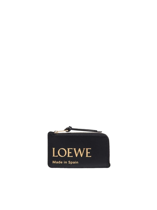 Loewe Card Holder With Embossed Logo In Shiny Nappa Calfskin - Women - Piano Luigi
