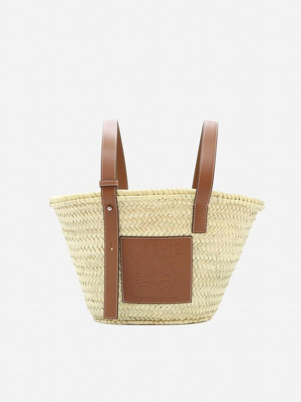 Loewe Palm Leaf Basket Bag With Leather Inserts - Women - Piano Luigi