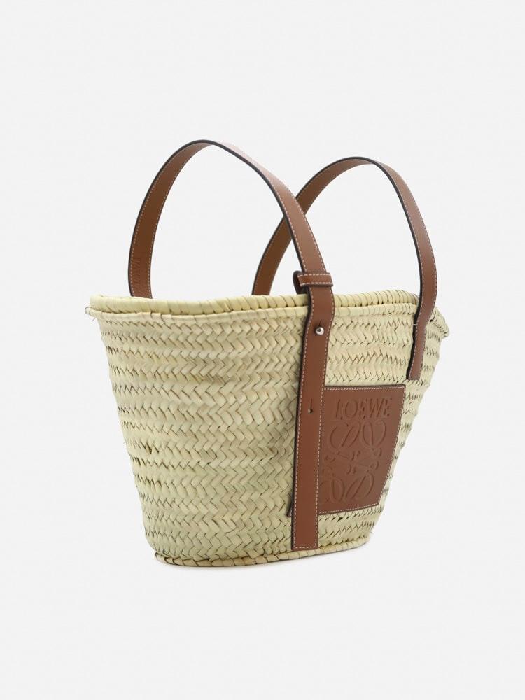 Loewe Palm Leaf Basket Bag With Leather Inserts - Women - Piano Luigi