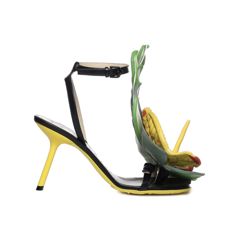 Loewe Petal Monstera Leather Sandals - Women - Piano Luigi