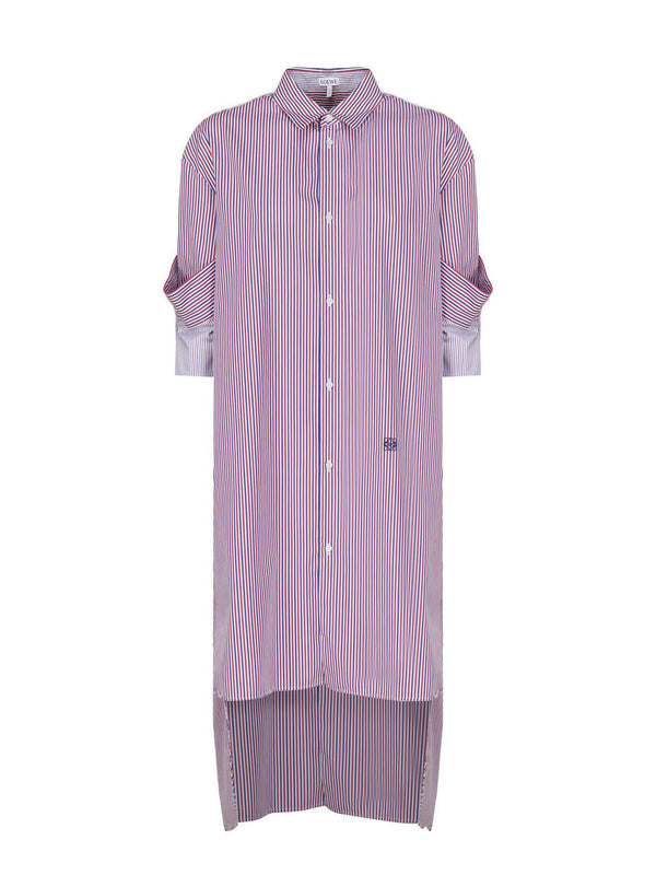 Loewe Shirt Dress With Lapel In Striped Cotton - Women - Piano Luigi