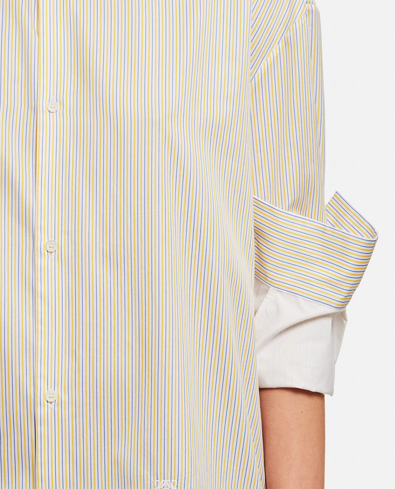 Loewe Stripe Turn Up Cotton Shirt Dress - Women - Piano Luigi