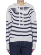 Loewe Striped Drawstring Knitted Hoodie - Women - Piano Luigi