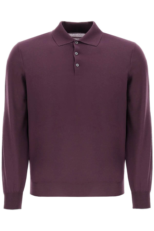 Long-sleeved Polo Shirt In Virgin Wool And Cashmere Brunello Cucinelli - Men - Piano Luigi