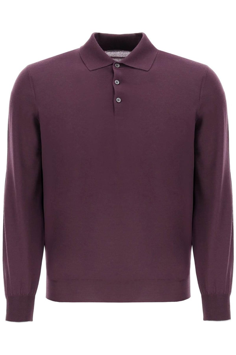 Long-sleeved Polo Shirt In Virgin Wool And Cashmere Brunello Cucinelli - Men - Piano Luigi