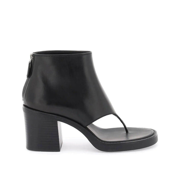 Miu Miu Block Heel Leather Flip Flop Boots - Women - Piano Luigi