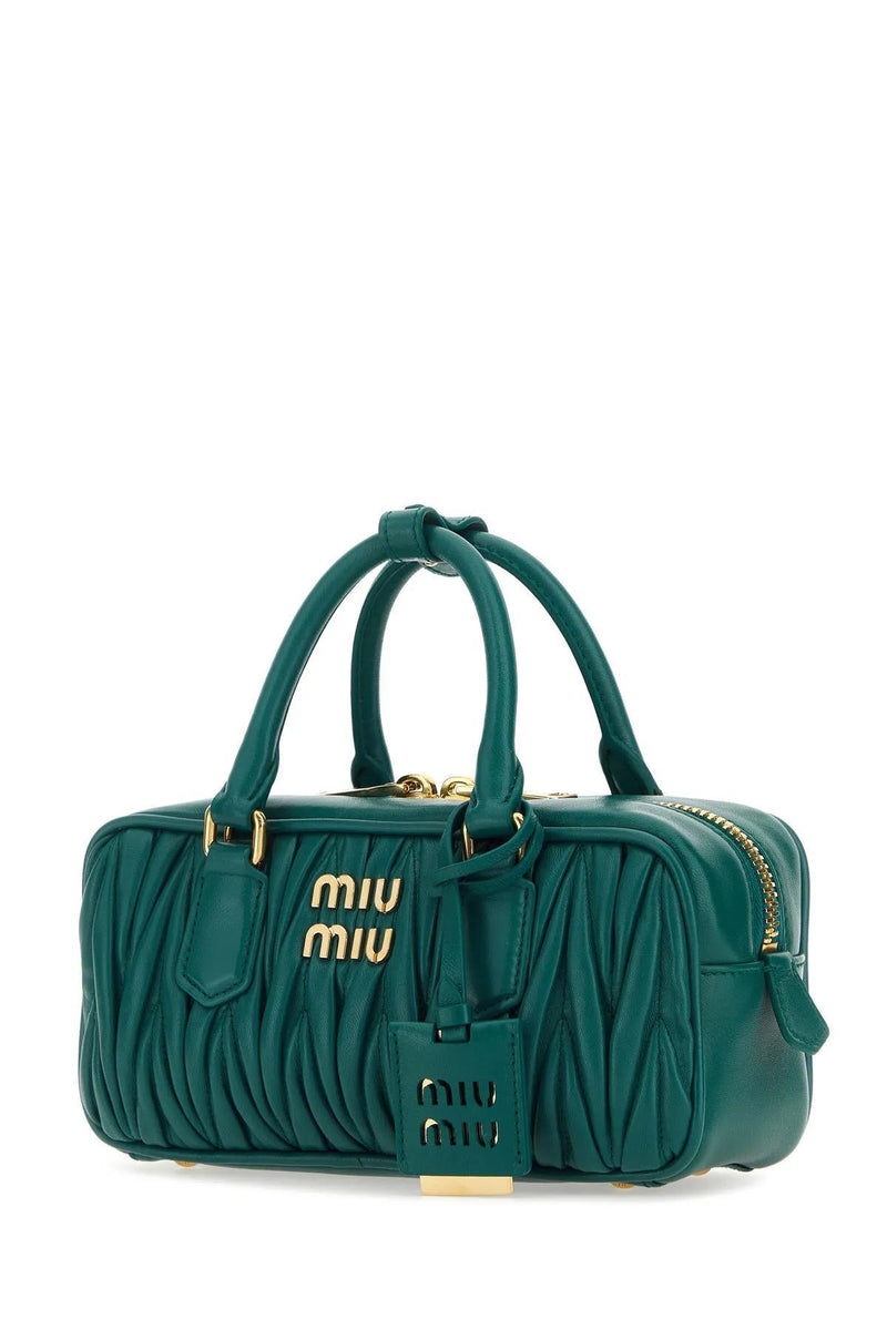 Miu Miu Emerald Green Leather Handbag - Women - Piano Luigi