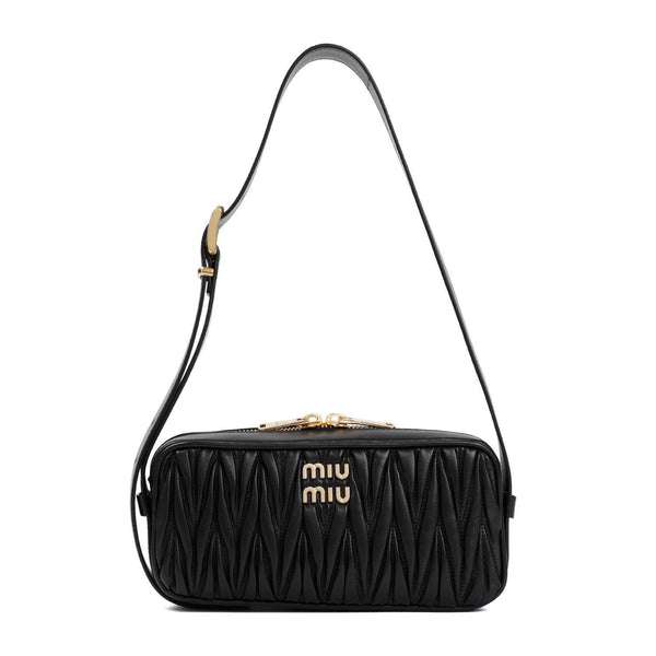 Miu Miu Logo-lettering Zipped Shoulder Bag - Women - Piano Luigi