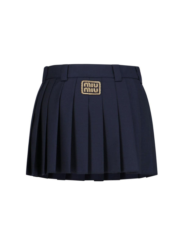 Miu Miu Logo Mini Skirt - Women - Piano Luigi
