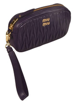 Miu Miu Logo-plaque Zipped Clutch Bag - Women - Piano Luigi