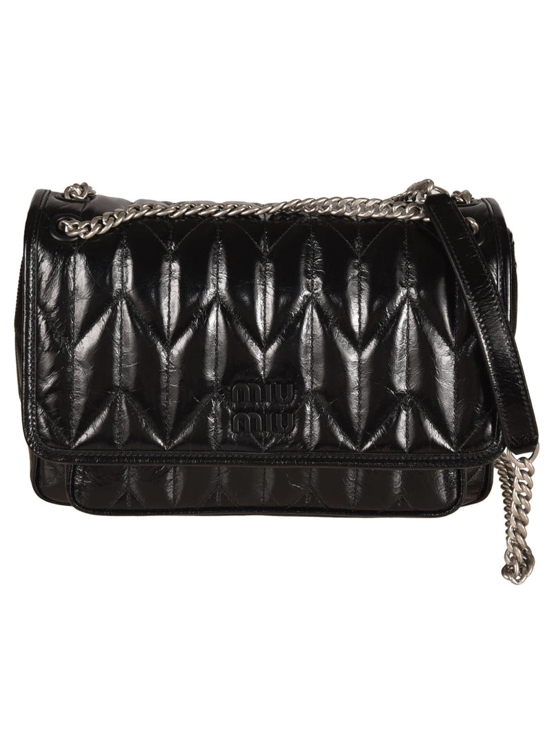 Miu Miu Quilted Flap Chain Shoulder Bag - Women - Piano Luigi